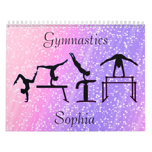 Gymnastiek Pastel Roze en Paarse kalender (Hoes)