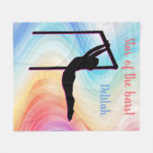 Gymnastiek Pastel Ster van de Bars Gepersonaliseer Fleece Deken (Voorkant (Horizontaal))
