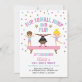 Gymnastiek pastel verjaardag kaart (Voorkant)