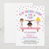 Gymnastiek pastel verjaardag kaart (Voorkant / Achterkant)