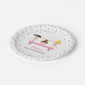 Gymnastiek pastel verjaardag papieren bordje (Gekanteld)