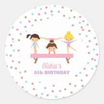 Gymnastiek pastel verjaardag