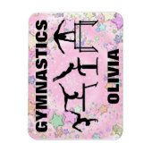 Gymnastiek Pink Sparkle Swirls and Stars Magneet (Verticaal)