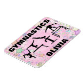 Gymnastiek Pink Sparkle Swirls and Stars Magneet (Linkerzijde)
