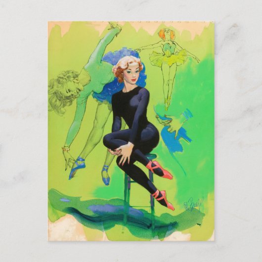Gymnastiek PinUp Briefkaart (Voorkant)