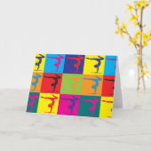 Gymnastiek Pop Art Kaart (Gele Bloem)