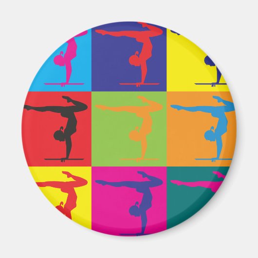 Gymnastiek Pop Art Magneet (Voorkant)