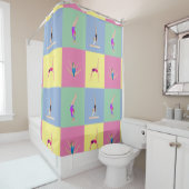 Gymnastiek Poses Douchegordijn (In situ)