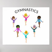Gymnastiek poster met 6 gymnast (Voorkant)