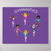 Gymnastiek poster met 6 gymnast (Voorkant)