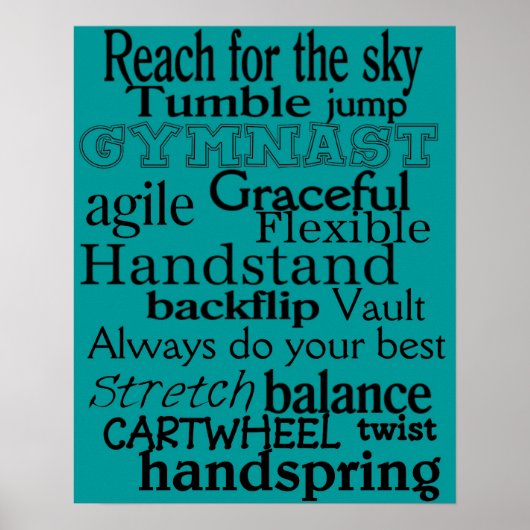 Gymnastiek Poster Subway Art Wall Decoratie (Voorkant)