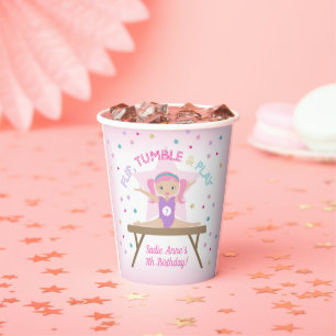 Gymnastiek Pump Pink Hair Birthday Party Papieren Bekers