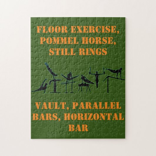 Gymnastiek Puzzle voor jongens in legerkleuren Legpuzzel (Verticaal)