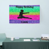 Gymnastiek Rainbow Sparkle Verjaardagsbanner Spandoek (Beurs)