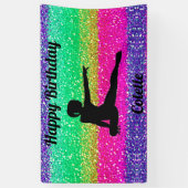 Gymnastiek Rainbow Sparkle Verjaardagsbanner Spandoek (Verticaal)