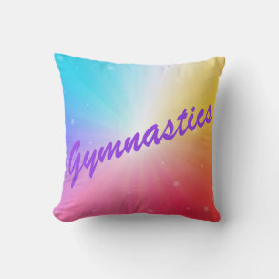 Gymnastiek Rainbow Stars Pillow met haar naam! Kussen