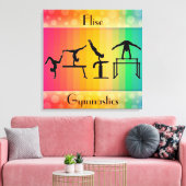 Gymnastiek Rainbow w/ Girls Gymnastics Events Canvas Afdruk (Insitu (Woonkamer))