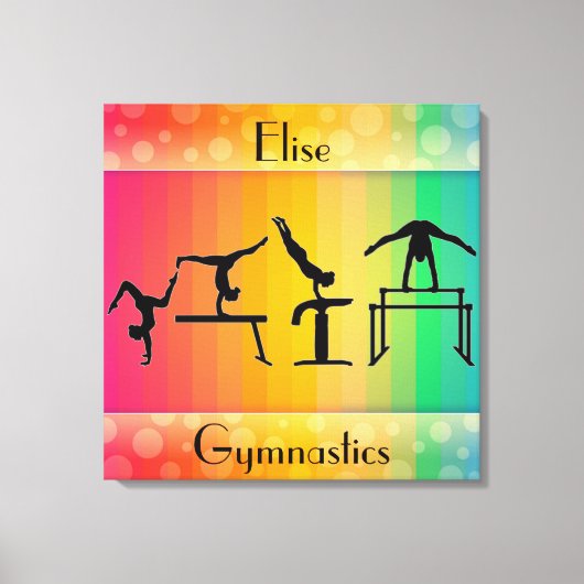 Gymnastiek Rainbow w/ Girls Gymnastics Events Canvas Afdruk (Voorkant)