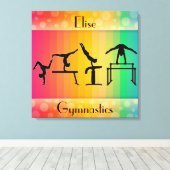 Gymnastiek Rainbow w/ Girls Gymnastics Events Canvas Afdruk (Insitu (Houten vloer))