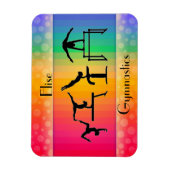 Gymnastiek Rainbow w/ Girls Gymnastics Events Magneet (Verticaal)