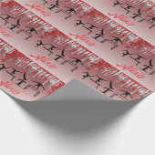 Gymnastiek Red en Silver Glitter Drip Ombre Cadeaupapier (Hoek)