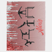 Gymnastiek Red en Silver Glitter Drip Ombre Fleece Deken (Voorkant)