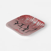 Gymnastiek Red en Silver Glitter Drip Ombre Papieren Bordje (Gebogen)