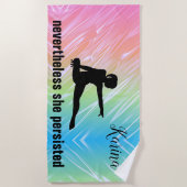 Gymnastiek Regenboog "Desondanks bleef ze bestaan" Strandlaken (Voorkant)