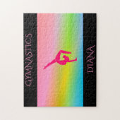 Gymnastiek regenboogpuzzel met gepersonaliseerde n legpuzzel (Verticaal)
