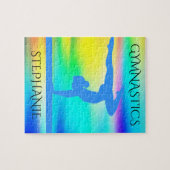 Gymnastiek regenboogturige puzzel. Gepersonaliseer Legpuzzel (Horizontaal)