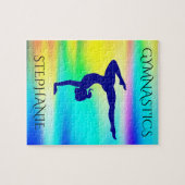 Gymnastiek regenboogturige puzzel. Gepersonaliseer Legpuzzel (Horizontaal)
