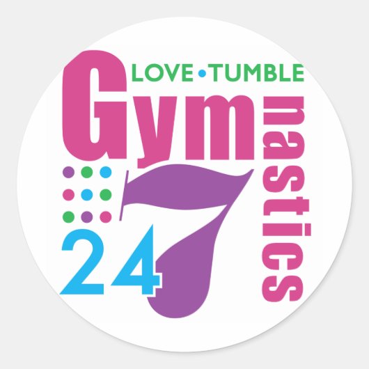 Gymnastiek Ronde Sticker (Voorkant)
