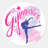 Gymnastiek Ronde Sticker (Voorkant)