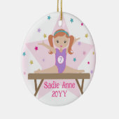Gymnastiek Rood Haar Roodharige Gymnast Custom Gif Keramisch Ornament (Rechts)