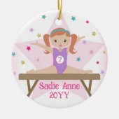 Gymnastiek Rood Haar Roodharige Gymnast Custom Gif Keramisch Ornament (Voorkant)