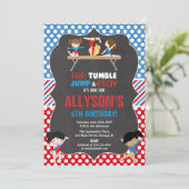 Gymnastiek rood wit blauw Olympische verjaardag Kaart (Staand voorkant)