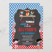 Gymnastiek rood wit blauw Olympische verjaardag Kaart (Voorkant / Achterkant)