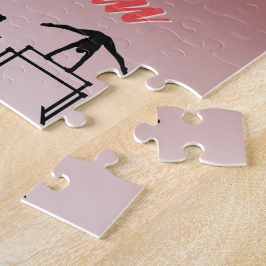 Gymnastiek Rood & Zilver Glitter Drip Aangepaste f Legpuzzel (Zijkant)