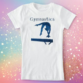 Gymnastiek Royal Blue Balance Beam Vine Font T-shirt