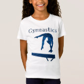 Gymnastiek Royal Blue Balance Beam Vine Font T-shirt (Voorkant)