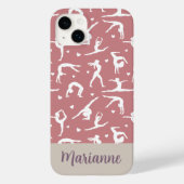 Gymnastiek Roze Aangepaste Naam Girlie Modern Case-Mate iPhone Case (Achterkant)
