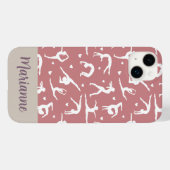 Gymnastiek Roze Aangepaste Naam Girlie Modern Case-Mate iPhone Case (Achterkant (horizontaal))