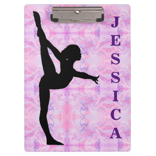 Gymnastiek Roze en Paars klembord (Voorkant)
