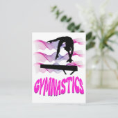 Gymnastiek Roze en Paarse Balansstraal Briefkaart (Staand voorkant)