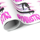 Gymnastiek Roze en Paarse Balansstraal Cadeaupapier (Rol Hoek)