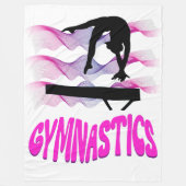 Gymnastiek Roze en Paarse Balansstraal Fleece Deken (Voorkant)