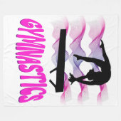 Gymnastiek Roze en Paarse Balansstraal Fleece Deken (Voorkant (Horizontaal))