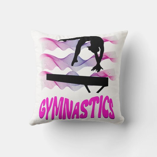 Gymnastiek Roze en Paarse Balansstraal Kussen (Achterkant)