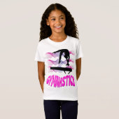Gymnastiek Roze en Paarse Balansstraal T-shirt (Voorkant volledig)