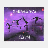 Gymnastiek Roze en Paarse fleece deken (Voorkant (Horizontaal))